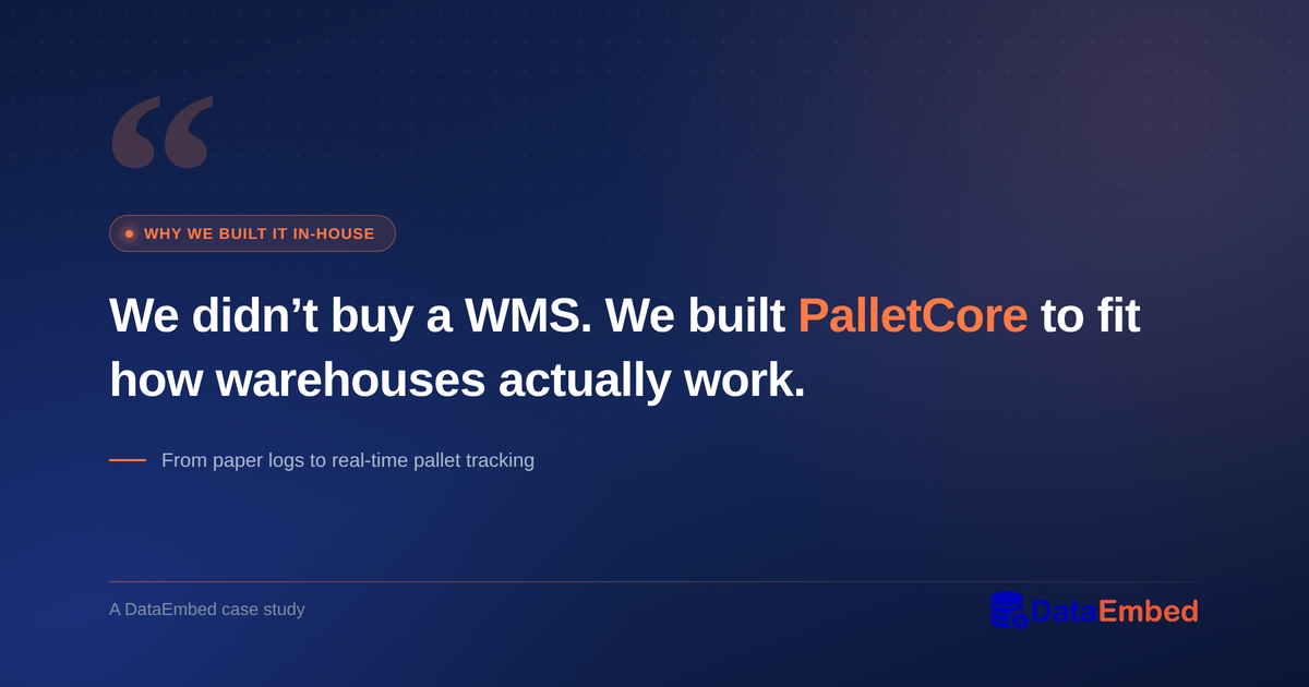 Why We Built PalletCore In-House, Not a WMS